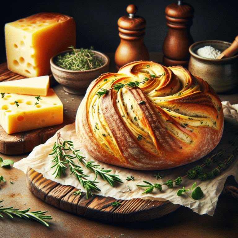 harmonizando sabores: pão caseiro com queijo e ervas