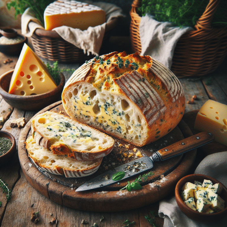 Pão Caseiro com Queijo e Ervas: Uma Combinação Perfeita