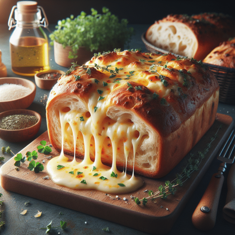como fazer pão caseiro com queijo derretido e ervas frescas