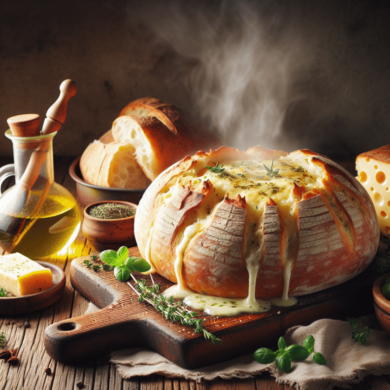 O Sabor do Pão Caseiro com Queijo e Ervas em sua Mesa