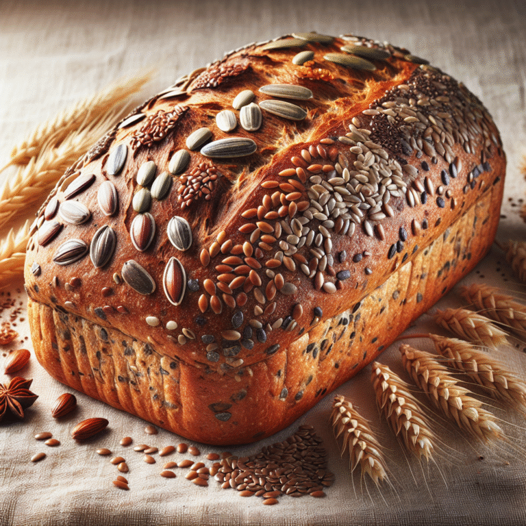 pão integral com grãos e sementes nutritivos