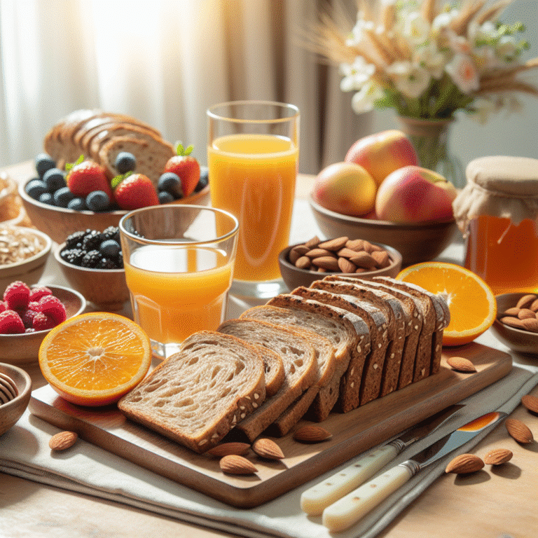 pão integral para um café da manhã saudável e saboroso